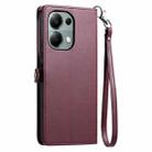 For OPPO Reno13 Pro Wallet Multi-card Slot Leather Phone Case with Lanyard(Wine Red) - 3