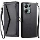 For OPPO Reno13 Pro Wallet Multi-card Slot Leather Phone Case with Lanyard(Black) - 1