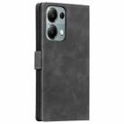 For OPPO Reno13 Pro Nail Skin Feel Stitching Calf Texture Leather Phone Case(Grey) - 3
