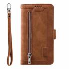 For OPPO Reno13 Pro Nine Card Zipper Bag Leather Phone Case with Lanyard(Brown) - 2