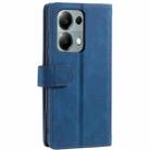 For OPPO Reno13 Pro Nine Card Zipper Bag Leather Phone Case with Lanyard(Blue) - 3