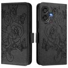 For Coolpad Cool 40i Embossed Rose RFID Anti-theft Leather Phone Case(Black) - 2