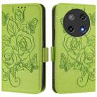 For Coolpad C16 Embossed Rose RFID Anti-theft Leather Phone Case(Green) - 2