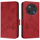 For Coolpad C16 Embossed Rose RFID Anti-theft Leather Phone Case(Red) - 2