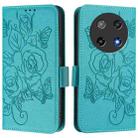 For Coolpad C16 Embossed Rose RFID Anti-theft Leather Phone Case(Light Blue) - 2