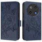 For Coolpad C16 Embossed Rose RFID Anti-theft Leather Phone Case(Dark Blue) - 2