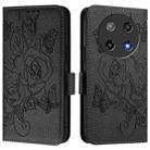 For Coolpad C16 Embossed Rose RFID Anti-theft Leather Phone Case(Black) - 2