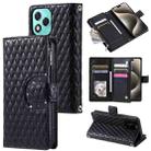 For Honor 400 Lite Glitter Lattice Zipper Wallet Leather Phone Case(Black) - 1
