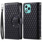 For Honor 400 Lite Glitter Lattice Zipper Wallet Leather Phone Case(Black) - 2