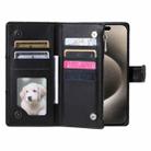 For Honor 400 Lite Glitter Lattice Zipper Wallet Leather Phone Case(Black) - 3