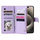 For Honor 400 Lite Glitter Lattice Zipper Wallet Leather Phone Case(Purple) - 3