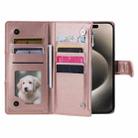 For Honor 400 Lite Glitter Lattice Zipper Wallet Leather Phone Case(Rose Gold) - 3