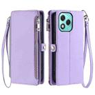 For Honor 400 Lite Leather Stitching Multi-card Slot Zipper Phone Case(Purple) - 2