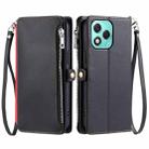 For Honor 400 Lite Leather Stitching Multi-card Slot Zipper Phone Case(Black) - 2