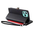 For Honor 400 Lite Leather Stitching Multi-card Slot Zipper Phone Case(Black) - 3