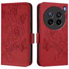 For vivo X200s 5G Embossed Rose RFID Anti-theft Leather Phone Case(Red) - 2