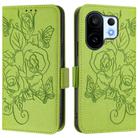 For vivo S30 Pro mini Embossed Rose RFID Anti-theft Leather Phone Case(Green) - 2