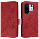 For vivo S30 Pro mini Embossed Rose RFID Anti-theft Leather Phone Case(Red) - 2