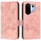 For vivo S30 Pro mini Embossed Rose RFID Anti-theft Leather Phone Case(Pink) - 2