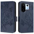 For vivo S30 Pro mini Embossed Rose RFID Anti-theft Leather Phone Case(Dark Blue) - 2