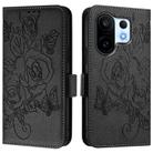 For vivo S30 Pro mini Embossed Rose RFID Anti-theft Leather Phone Case(Black) - 2