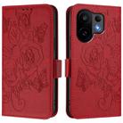 For vivo S30 Embossed Rose RFID Anti-theft Leather Phone Case(Red) - 2