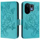 For vivo S30 Embossed Rose RFID Anti-theft Leather Phone Case(Light Blue) - 2