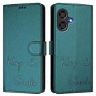 For Coolpad Cool 40i Smile Embossing RFID Leather Phone Case(Peacock Green) - 2