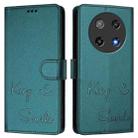 For Coolpad C16 Smile Embossing RFID Leather Phone Case(Peacock Green) - 2