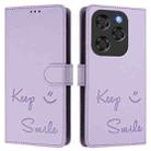 For Coolpad X100 Smile Embossing RFID Leather Phone Case(Light Purple) - 2