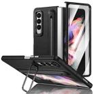 For Samsung Galaxy Z Fold3 5G Integrated Skin Feel Lens Folding Holder Pen Slot Shockproof Phone Case with Pen(Black) - 1
