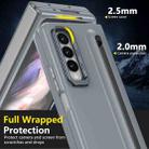For Samsung Galaxy Z Fold3 5G Integrated Skin Feel Lens Folding Holder Pen Slot Shockproof Phone Case with Pen(Grey) - 4