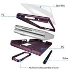 For Samsung Galaxy Z Fold3 5G Integrated Skin Feel Lens Folding Holder Pen Slot Shockproof Phone Case with Pen(Wine Red) - 3