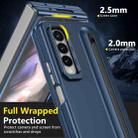 For Samsung Galaxy Z Fold3 5G Integrated Skin Feel Lens Folding Holder Pen Slot Shockproof Phone Case with Pen(Dark Blue) - 4