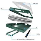 For Samsung Galaxy Z Fold4 5G Integrated Skin Feel Lens Folding Holder Pen Slot Shockproof Phone Case with Pen(Green) - 3