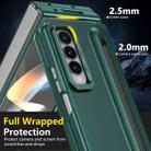For Samsung Galaxy Z Fold4 5G Integrated Skin Feel Lens Folding Holder Pen Slot Shockproof Phone Case with Pen(Green) - 4