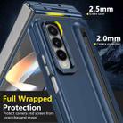 For Samsung Galaxy Z Fold4 5G Integrated Skin Feel Lens Folding Holder Pen Slot Shockproof Phone Case with Pen(Dark Blue) - 4