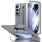 For Samsung Galaxy Z Fold5 5G Integrated Skin Feel Lens Folding Holder Pen Slot Shockproof Phone Case with Pen(Grey) - 1
