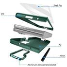 For Samsung Galaxy Z Fold5 5G Integrated Skin Feel Lens Folding Holder Pen Slot Shockproof Phone Case with Pen(Green) - 3