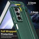 For Samsung Galaxy Z Fold5 5G Integrated Skin Feel Lens Folding Holder Pen Slot Shockproof Phone Case with Pen(Green) - 4
