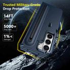 For Samsung Galaxy Z Fold5 5G Integrated Skin Feel Lens Folding Holder Pen Slot Shockproof Phone Case with Pen(Dark Blue) - 2