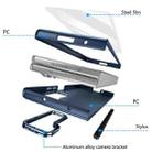 For Samsung Galaxy Z Fold5 5G Integrated Skin Feel Lens Folding Holder Pen Slot Shockproof Phone Case with Pen(Dark Blue) - 3