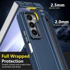 For Samsung Galaxy Z Fold5 5G Integrated Skin Feel Lens Folding Holder Pen Slot Shockproof Phone Case with Pen(Dark Blue) - 4