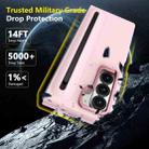 For Samsung Galaxy Z Fold6 5G Integrated Skin Feel Lens Folding Holder Pen Slot Shockproof Phone Case with Pen(Pink) - 2