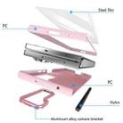 For Samsung Galaxy Z Fold6 5G Integrated Skin Feel Lens Folding Holder Pen Slot Shockproof Phone Case with Pen(Pink) - 3