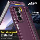 For Samsung Galaxy Z Fold6 5G Integrated Skin Feel Lens Folding Holder Pen Slot Shockproof Phone Case with Pen(Wine Red) - 4