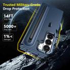 For Samsung Galaxy Z Fold6 5G Integrated Skin Feel Lens Folding Holder Pen Slot Shockproof Phone Case with Pen(Dark Blue) - 2