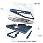 For Samsung Galaxy Z Fold6 5G Integrated Skin Feel Lens Folding Holder Pen Slot Shockproof Phone Case with Pen(Dark Blue) - 3