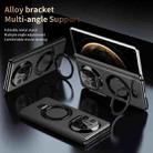 For Huawei Mate X6 Metal Folding Holder Hinge MagSafe Leather Shockproof Phone Case(Black) - 2