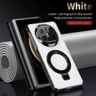 For Huawei Mate X6 Metal Folding Holder Hinge MagSafe Leather Shockproof Phone Case(White) - 4
